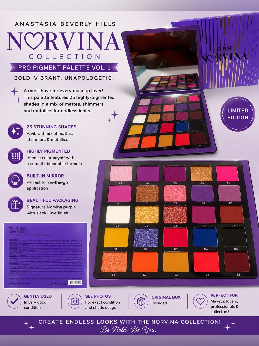 Anastasia Beverly Hills Norvina Pro Pigment Palette Vol. 1 - Purple